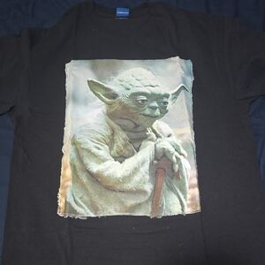 Black T-Shirt with Yoda Graphic